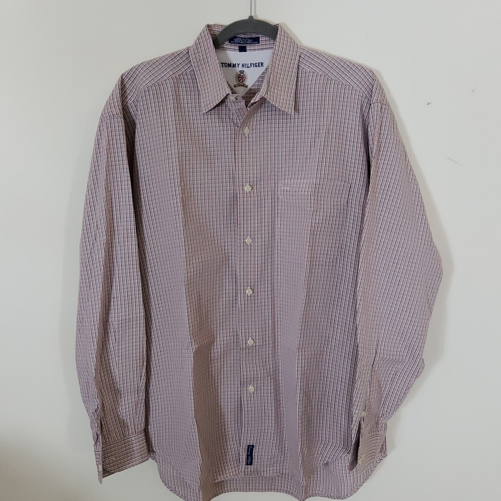 Tommy Hilfiger Red White Blue Stripped Long Sleeve Shirt